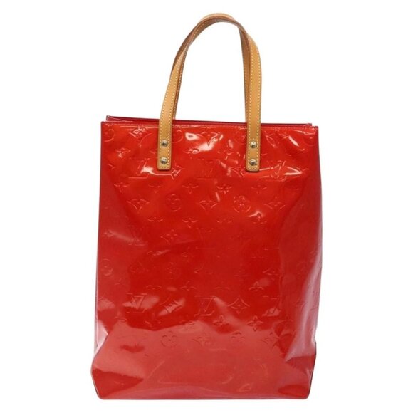 LOUIS VUITTON Monogram Vernis Reade MM Hand Bag Red Rouge M91086 LV Auth gh574 - Picture 3 of 16